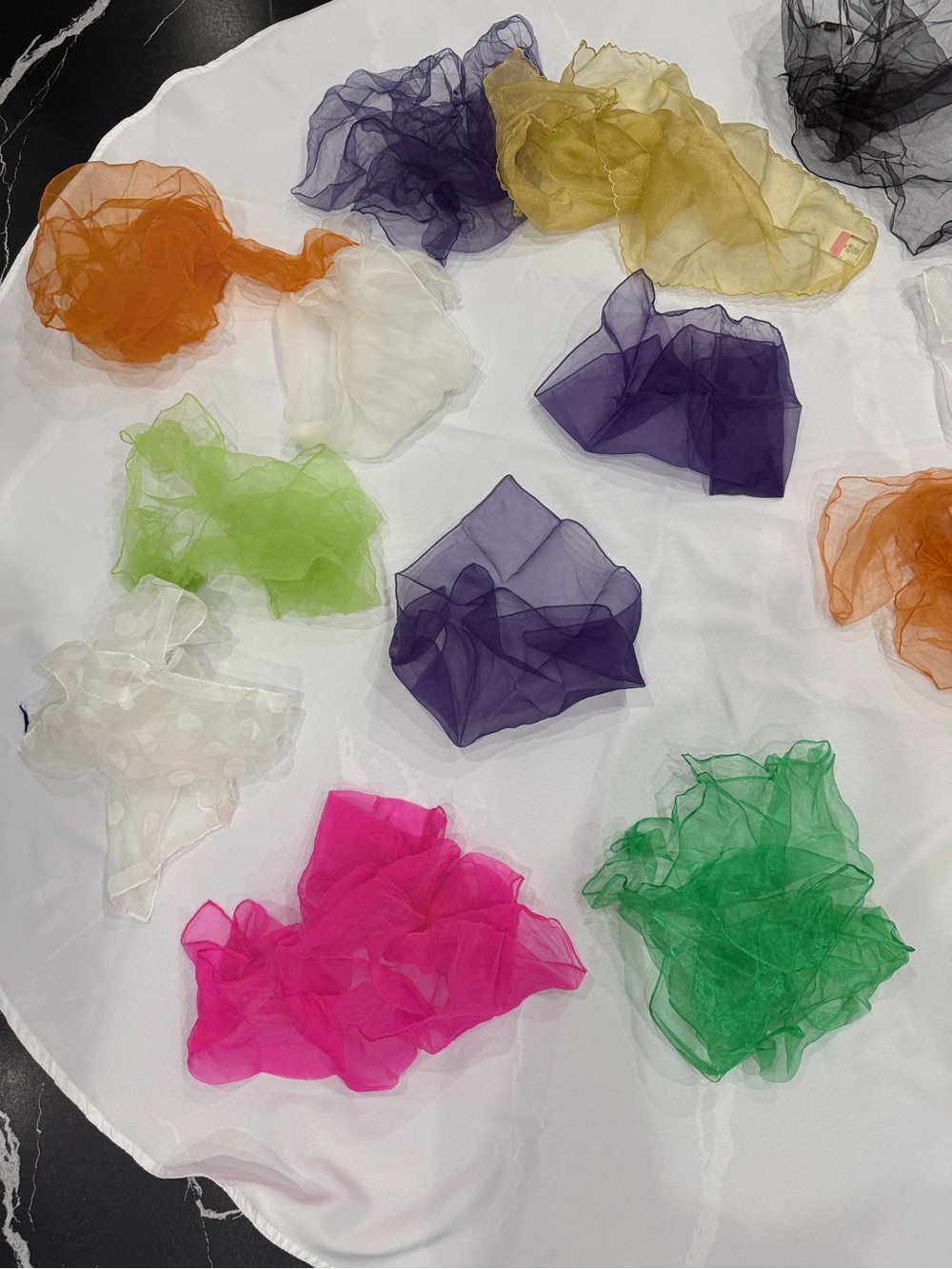 Lot Sheer Multicolor Chiffon Scarf - Pink, Green, Purple, Orange, Yellow, White